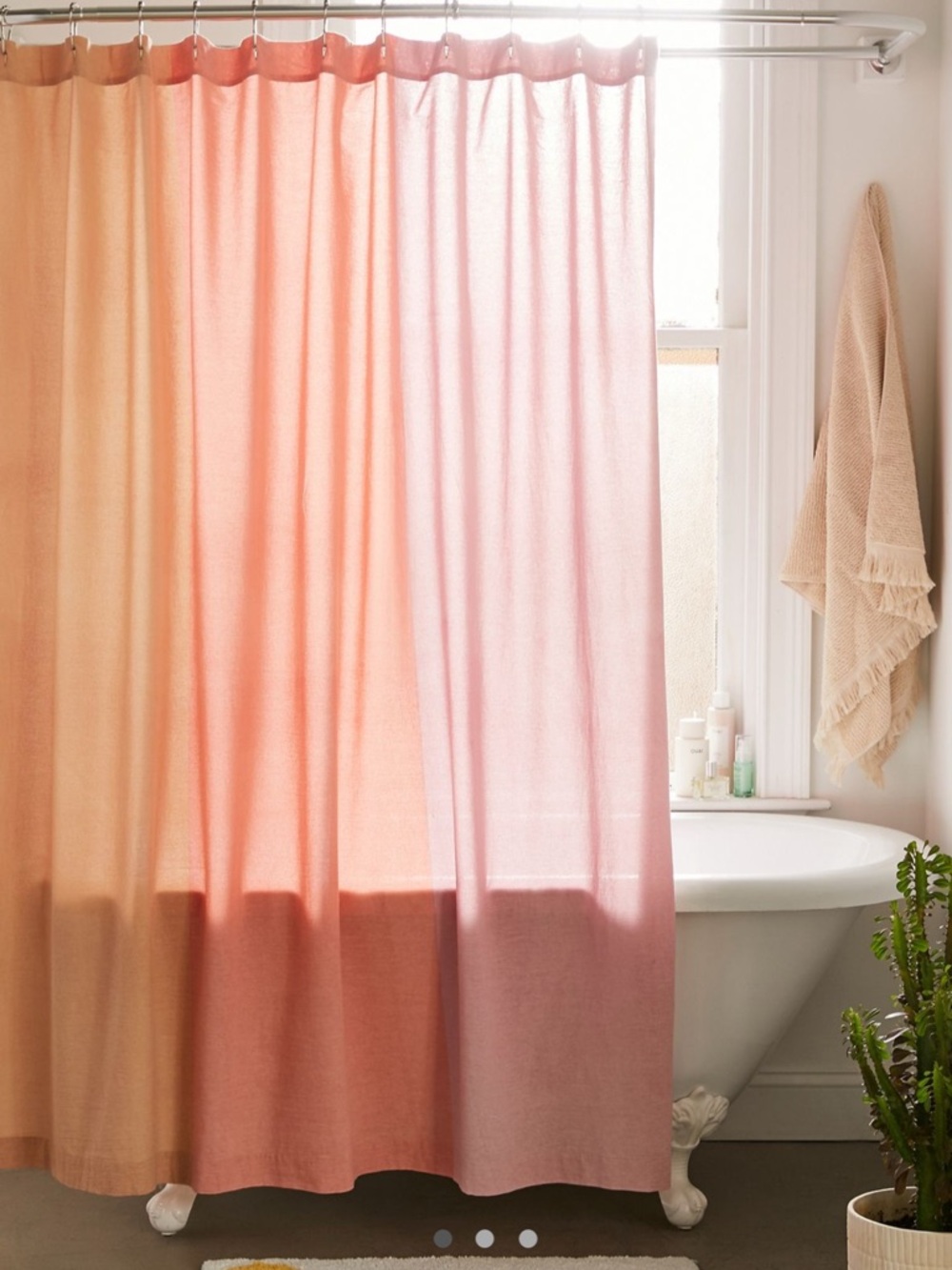 Urban Outfitters Ombre Pink to Peach Shower Curtain